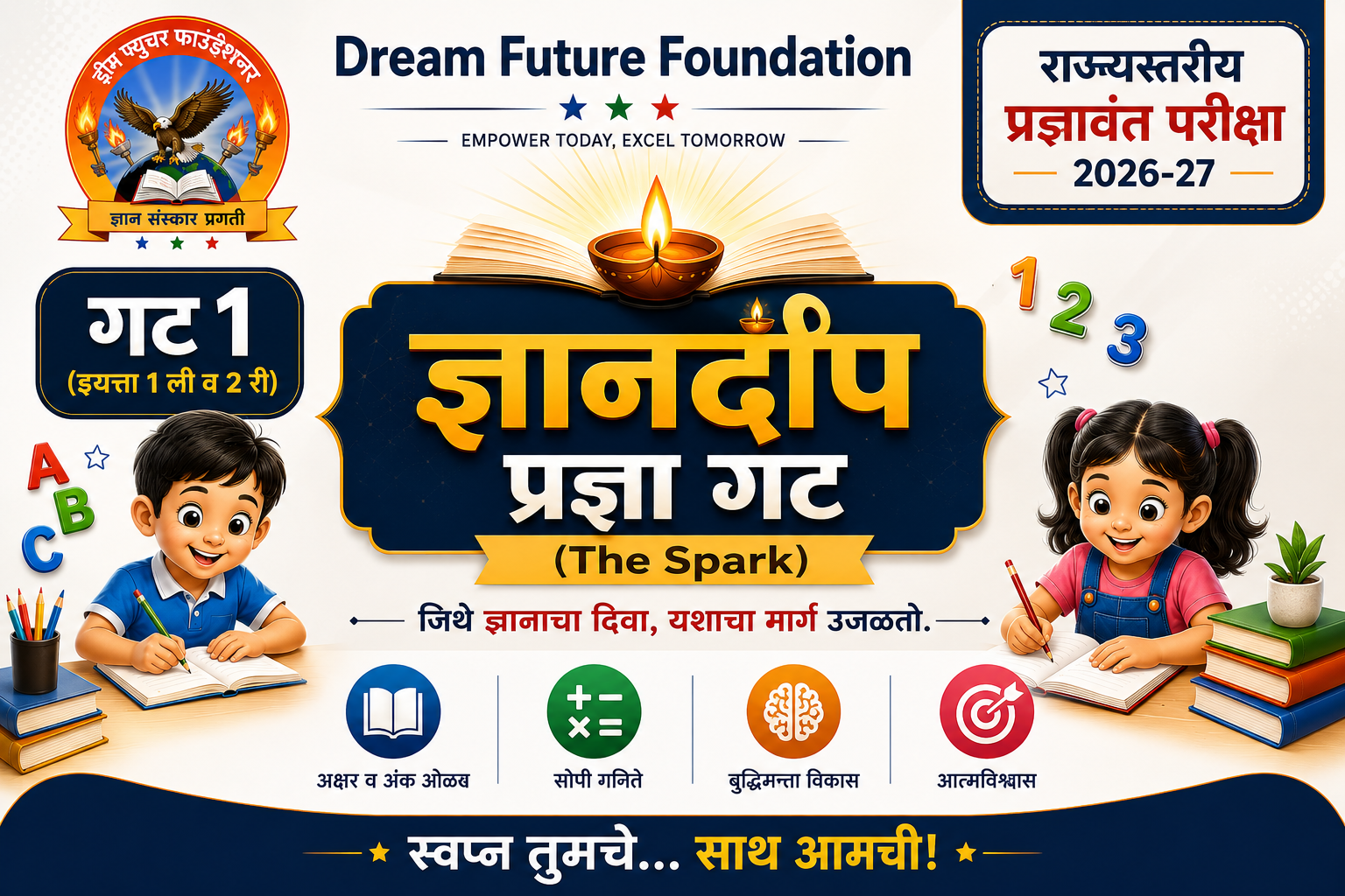 गट १ (१ ली व २ री): ज्ञानदीप प्रज्ञा गट